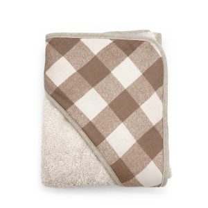 Cape de bain vichy caramel Babyshower